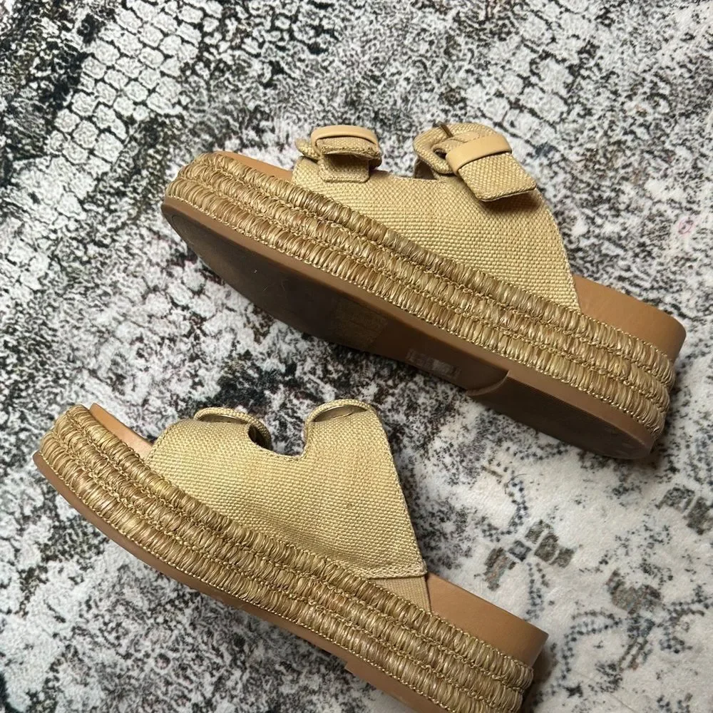 Dolce Vita Beige Espadrille Slide Sandals